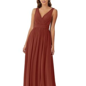 Azazie 'Kora' Bridesmaid/ Wedding/ Event Dress in Terracotta- Size A10- NWT